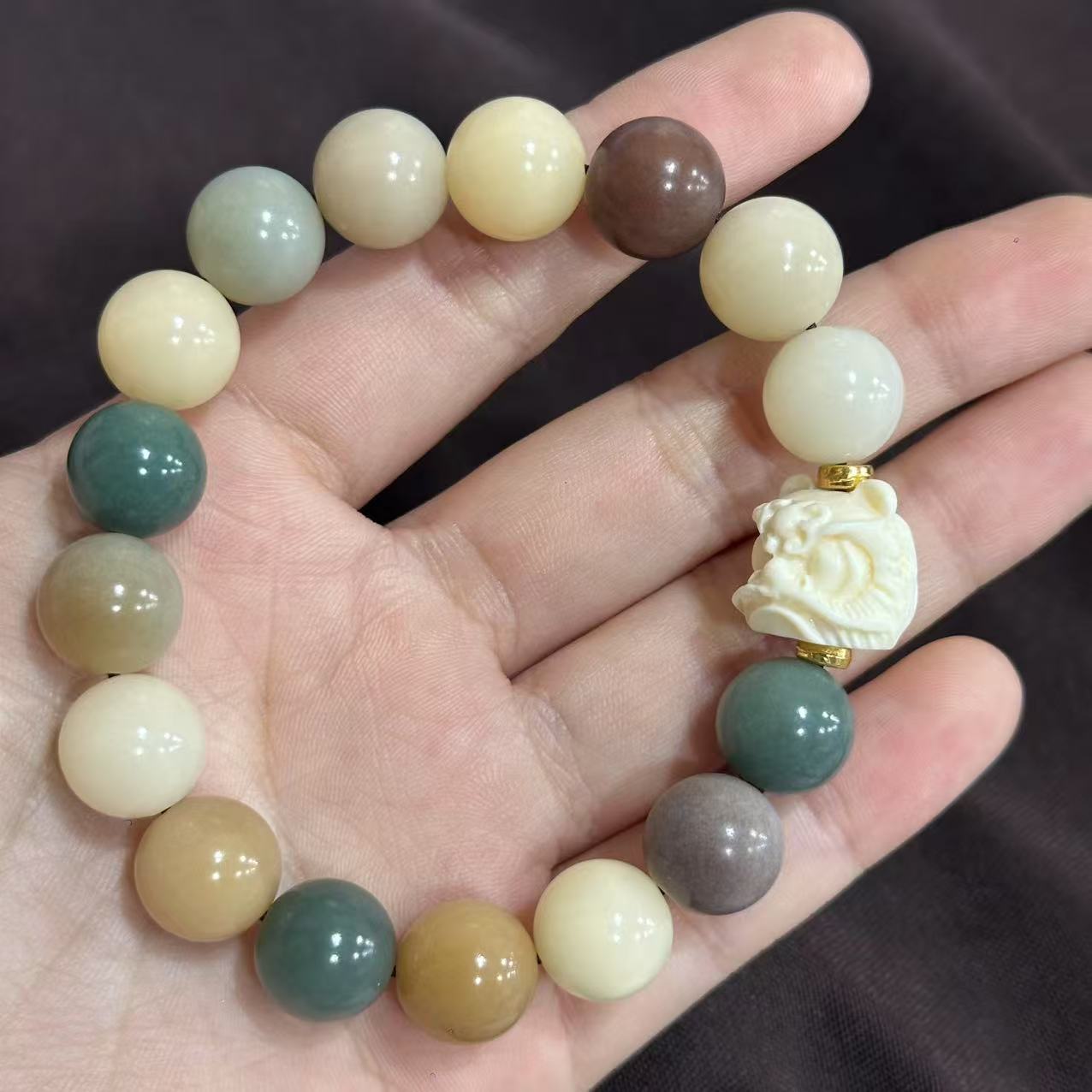 多宝菩提醒狮款手串男女款卡12菩提根 374（无礼盒）