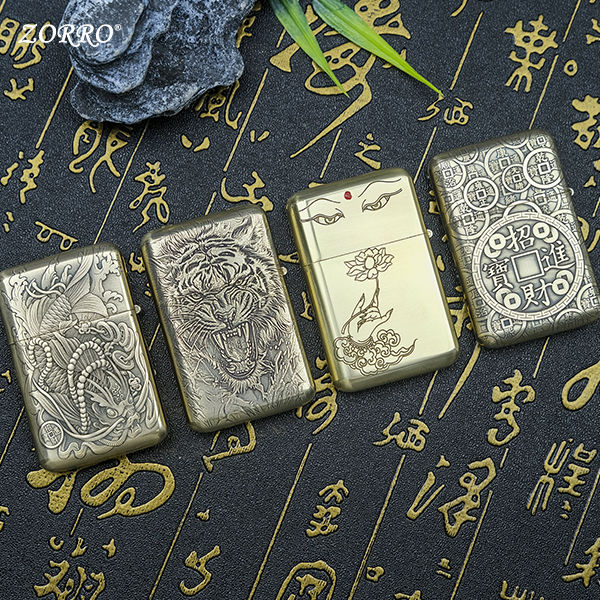 ZORRO佐罗790系列三代钢珠密封内胆双面雕刻煤油打火机