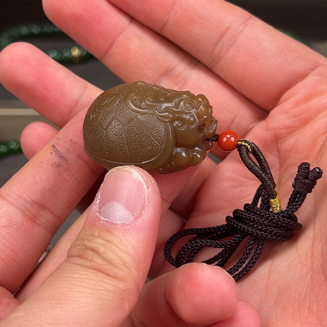 和田玉未镶嵌手链糖料 龙龟