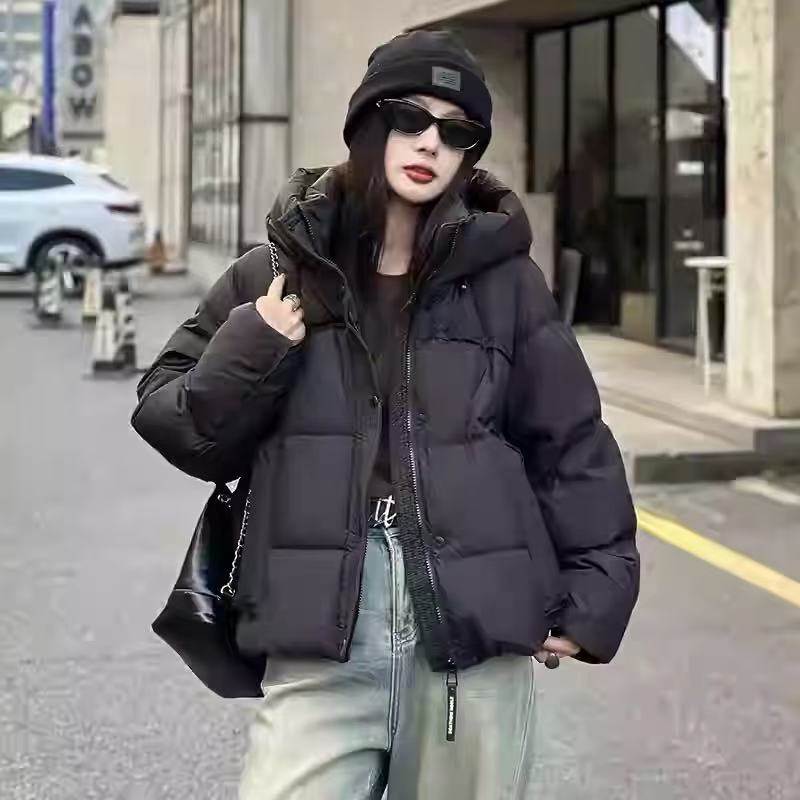 高档泡芙加厚保暖韩系简约新款外套百搭棉服面包服6012[W]