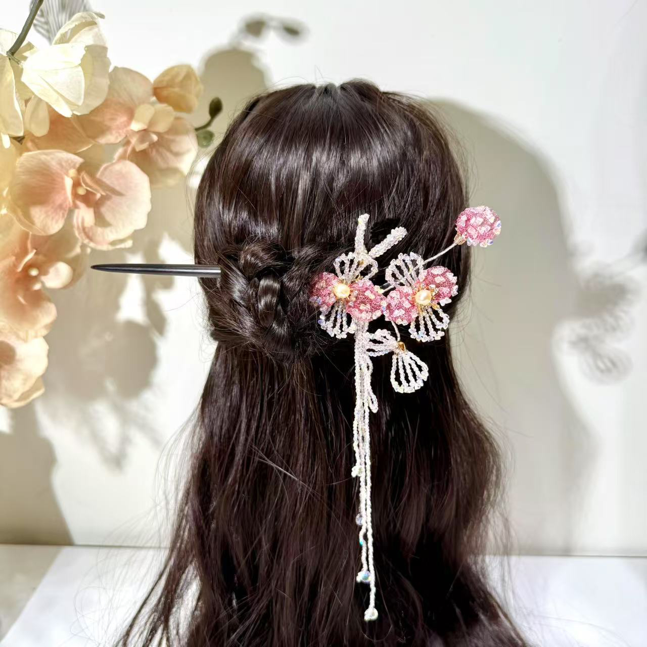 【莫奈海之星】粉木槿系列发簪大方气质优雅时尚百搭款