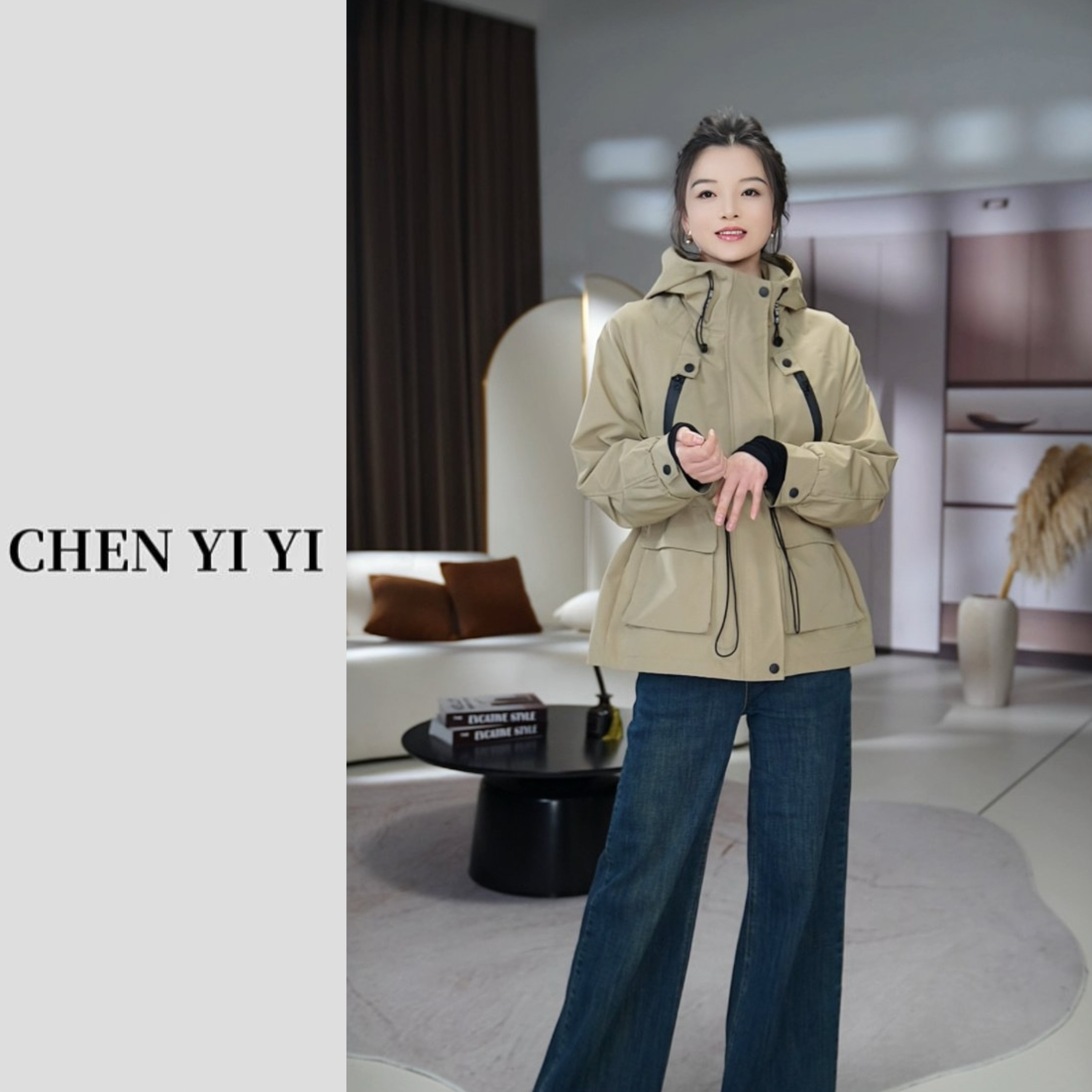 2025春秋季新款连帽冲锋衣外套女高级感休闲收腰显瘦小个子夹克潮