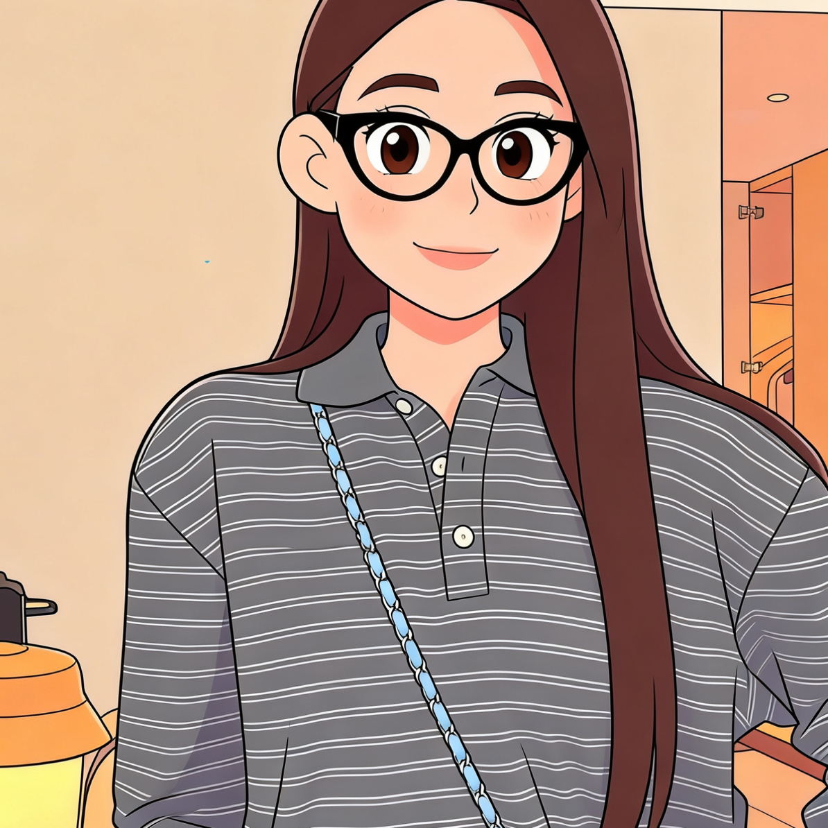 【大C】少女心韩系秋冬条纹显瘦设计感POLO衫