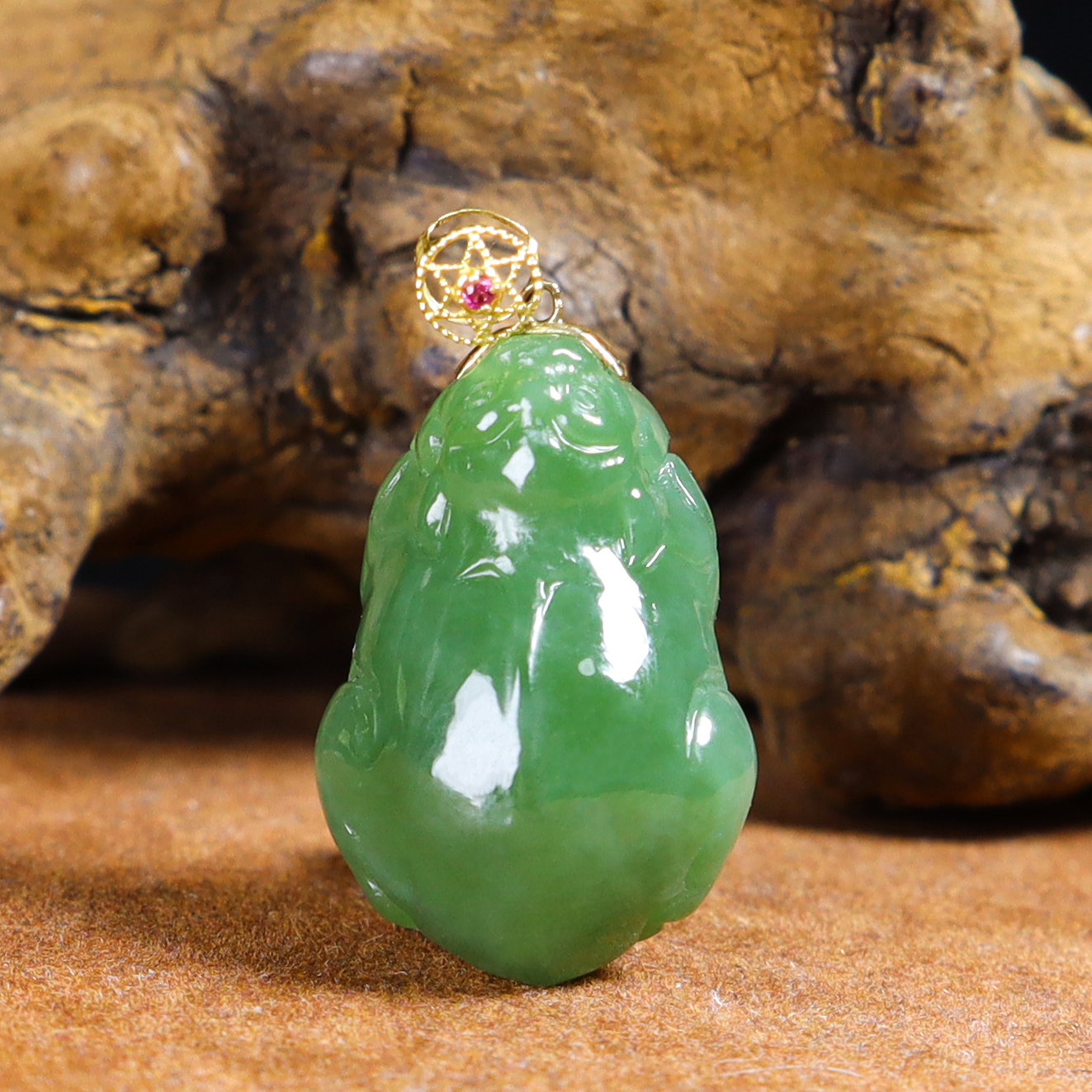 【周年庆限定】 18K和田玉貔貅吊坠丨天然玉石丨多样性发一D1361