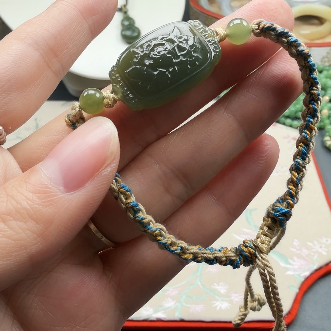 和田玉未镶嵌手链076