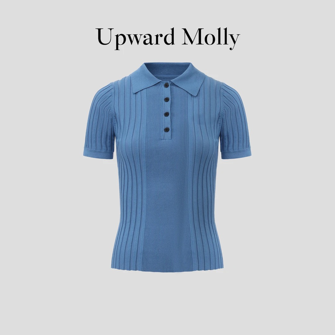 Upward Molly【高能入夏】气质修身显瘦棉感纹理感polo短袖上衣