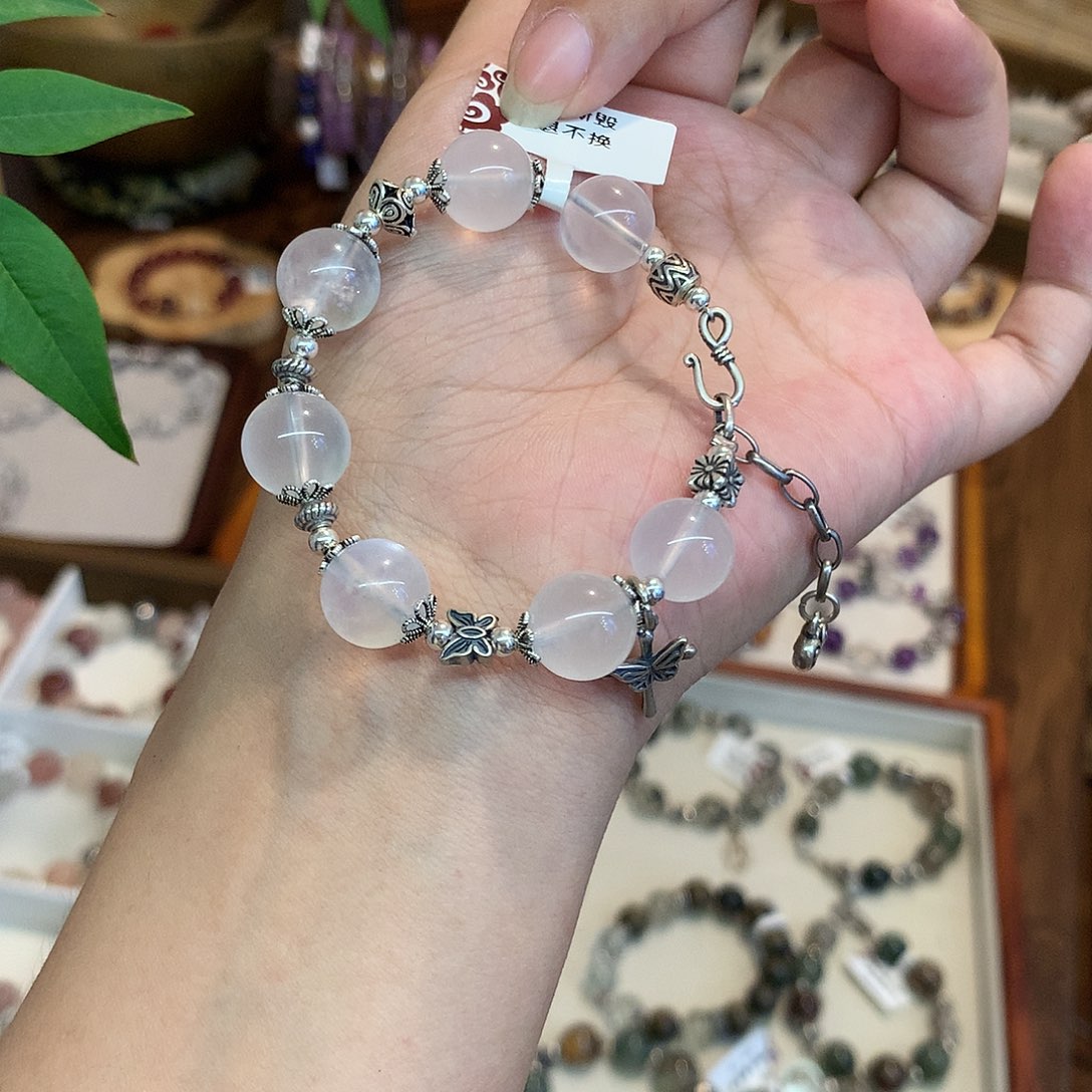 烟晶手链银S925镶嵌