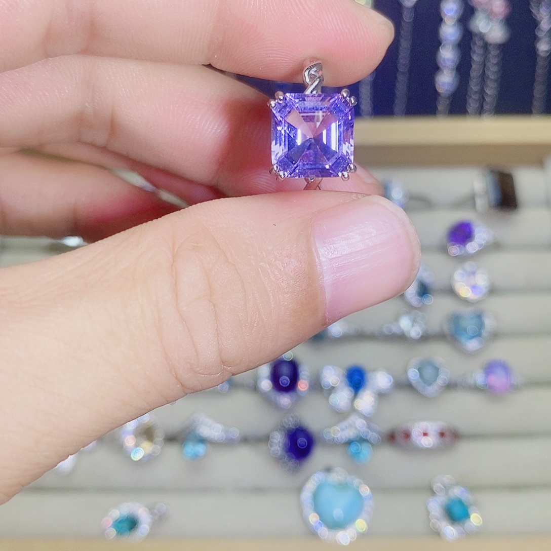 银S925镶嵌戒指紫晶