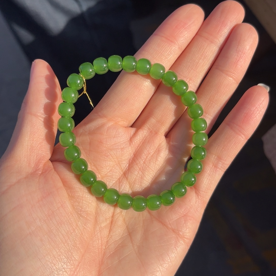 和田玉（碧玉）未镶嵌手链