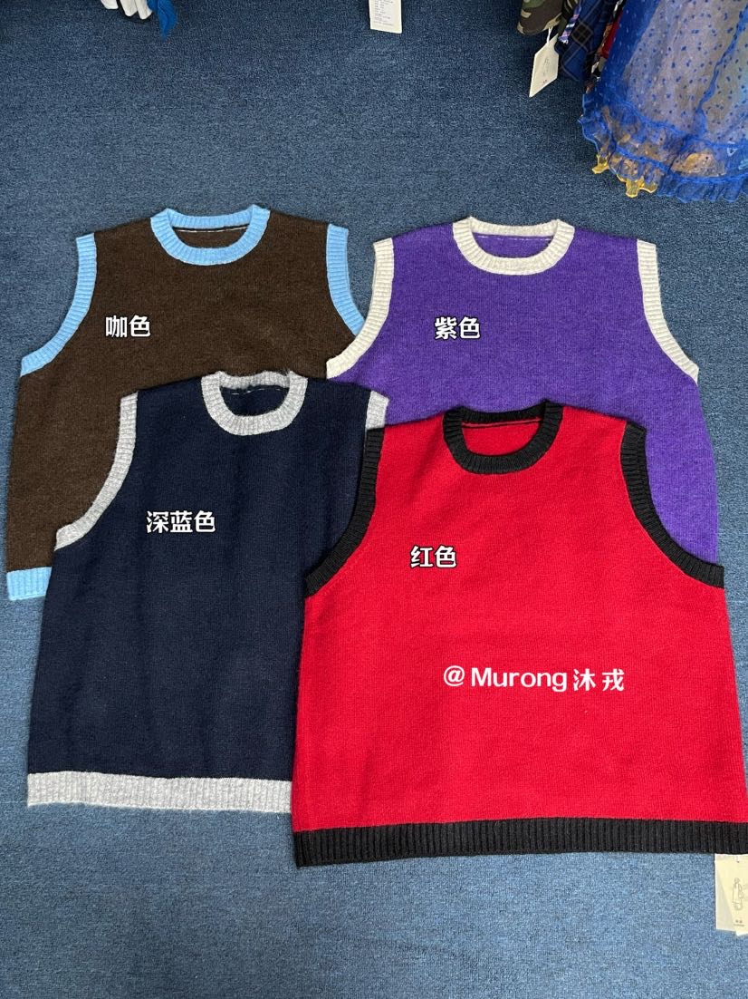 MR#36012#撞色边针织马甲 FL