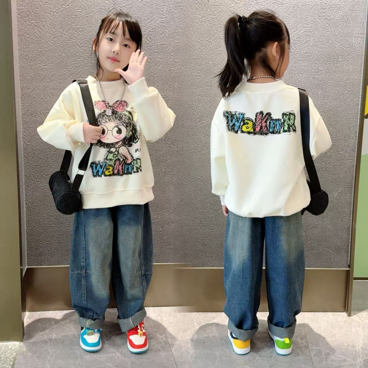 女童卫衣春秋装女大童韩系穿搭衣服儿童打底衫女孩秋衣套头上衣潮