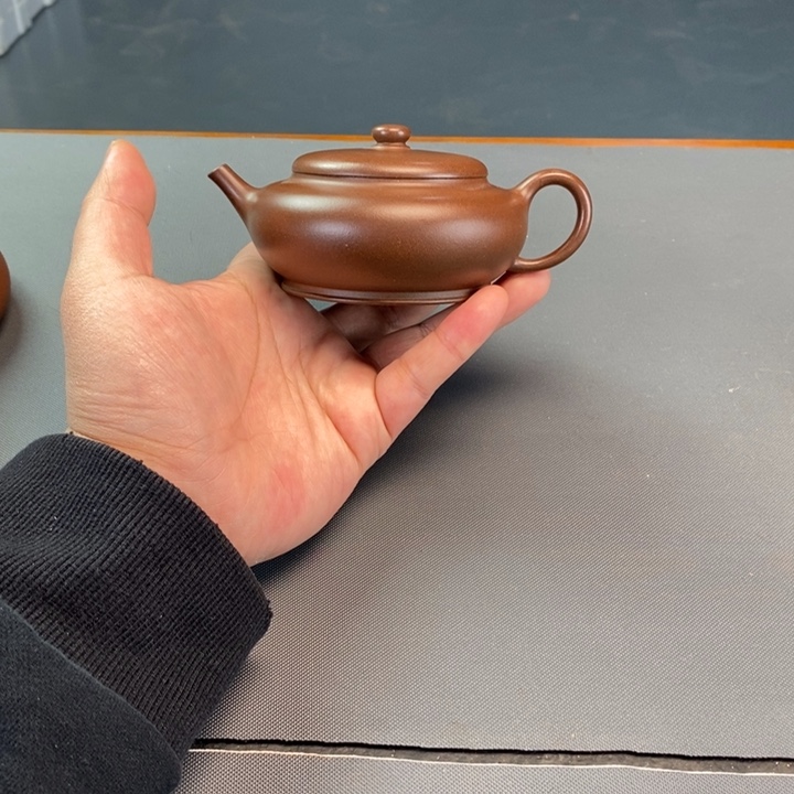 紫砂茶壶紫泥扁灯