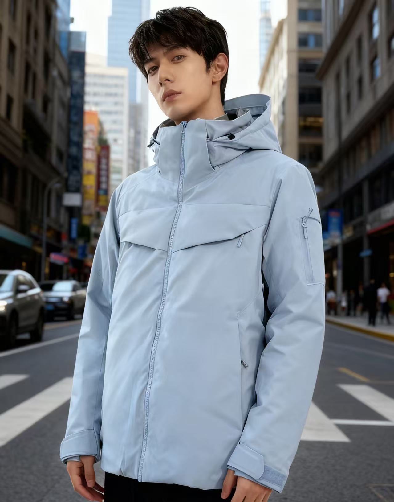 时尚男女连帽款加绒保暖休闲羽绒服as999
