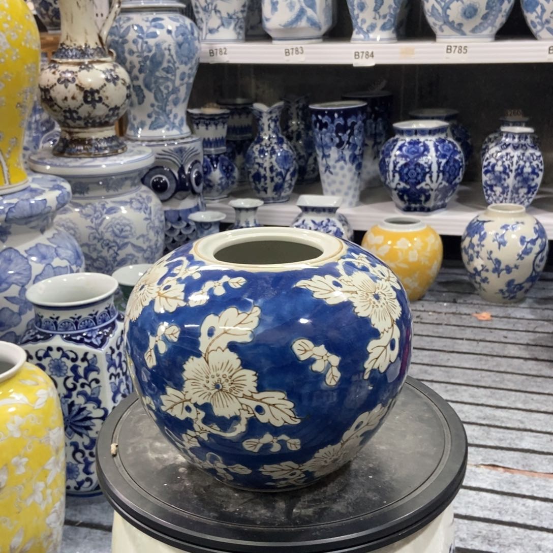 摆件轻微微瑕手绘釉下彩