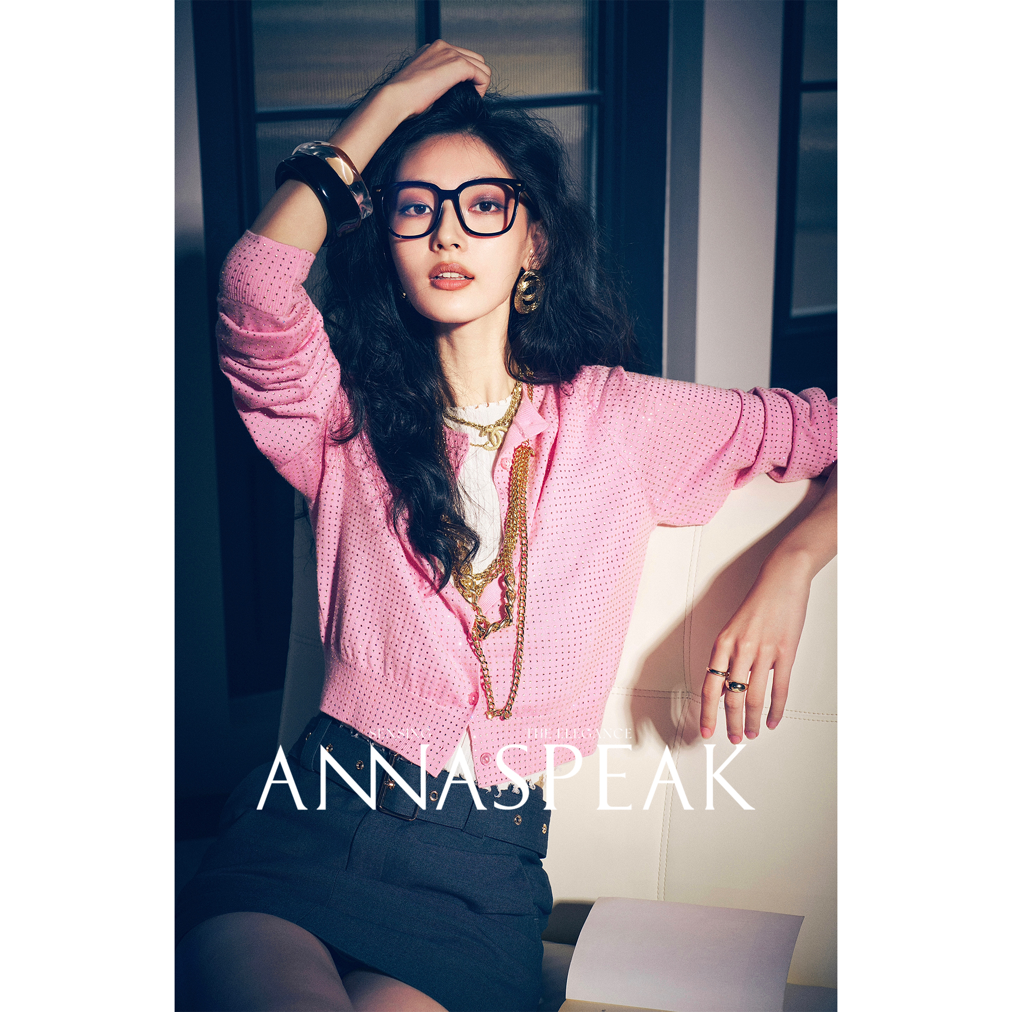 ANNASPEAK2w颗钻JI细巴素兰美丽诺绵羊毛针织开衫秋