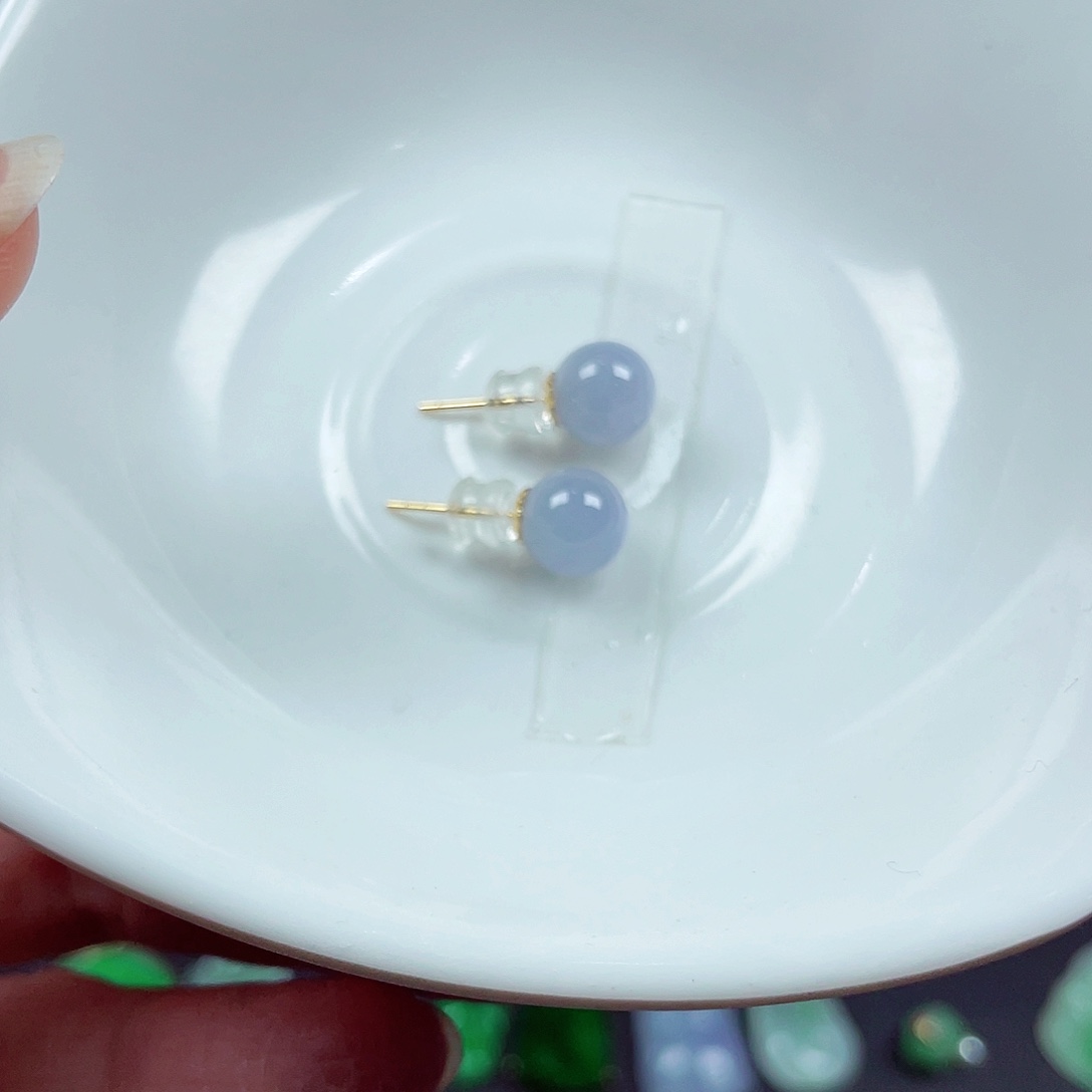 翡翠18K金镶嵌手链天然缅甸翡翠A货卡8