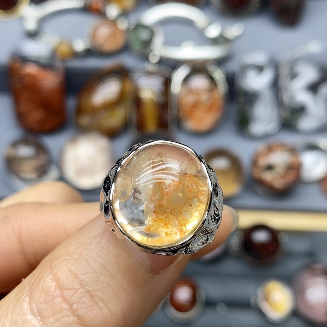 水晶戒指银S925镶嵌清**“