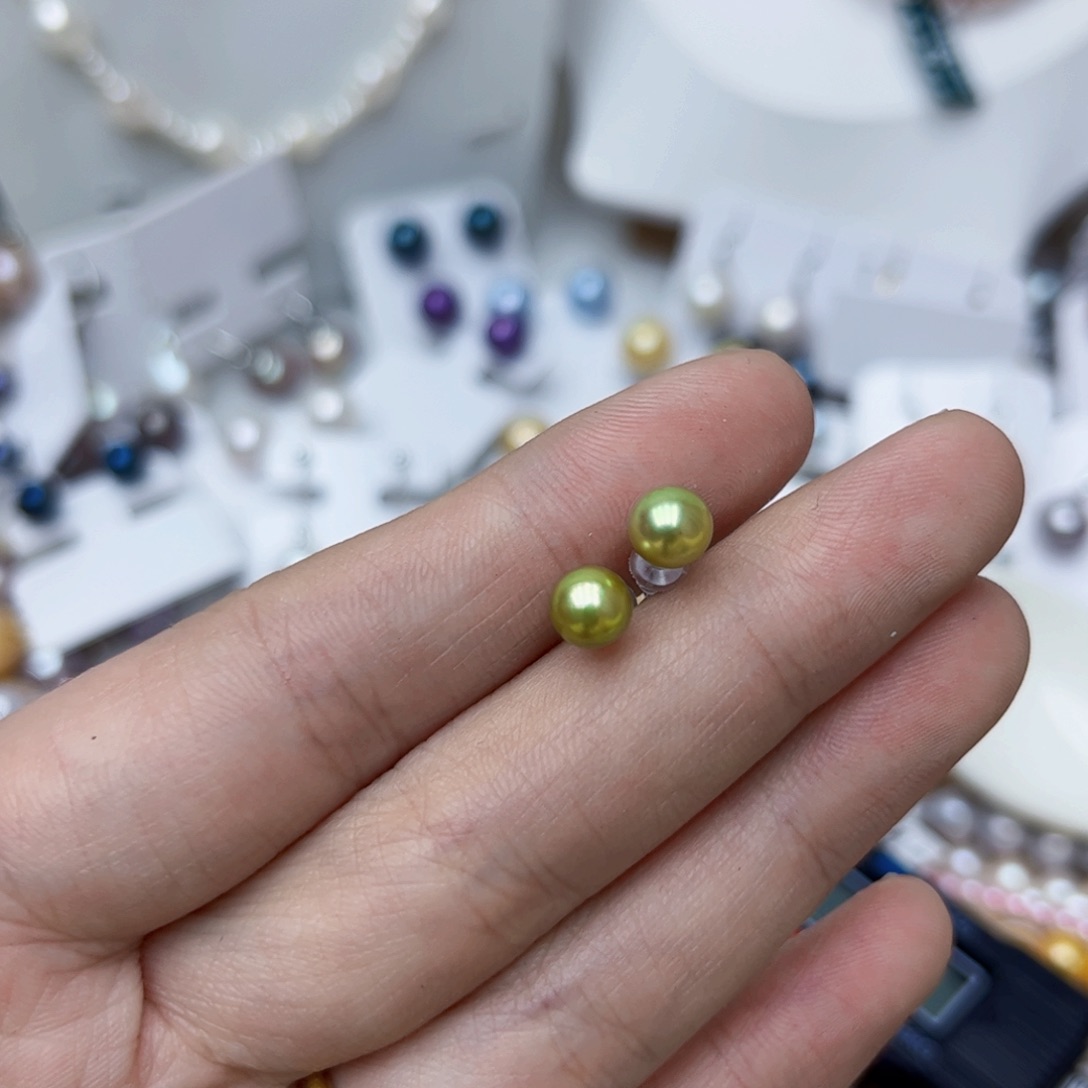 淡水珍珠耳饰银S925镶嵌