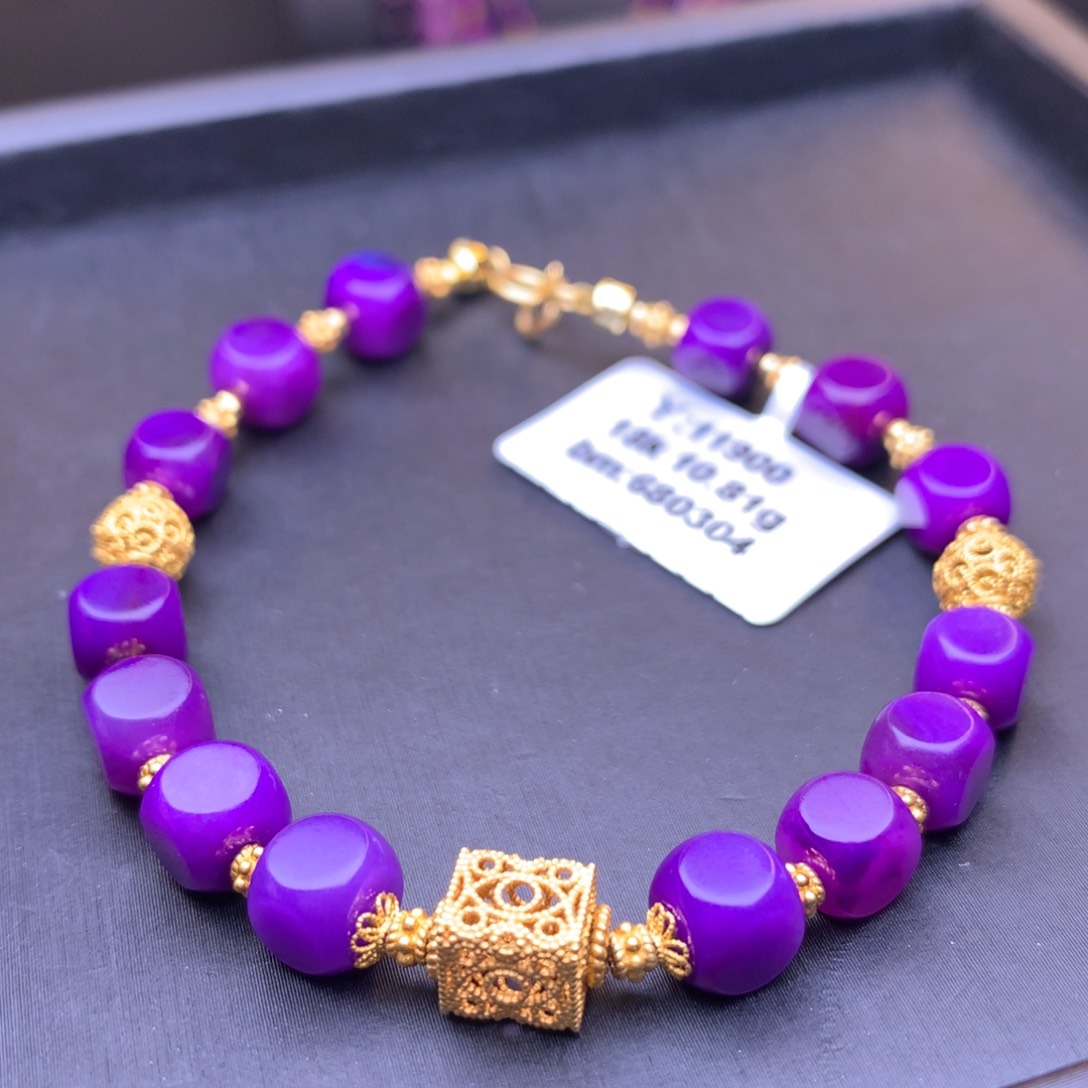 苏纪石（舒俱来）手链18K金镶嵌