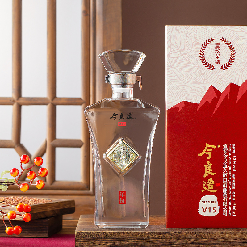 今良造【中秋佳节】【V15】五粮浓香型纯粮食白酒52度500ml
