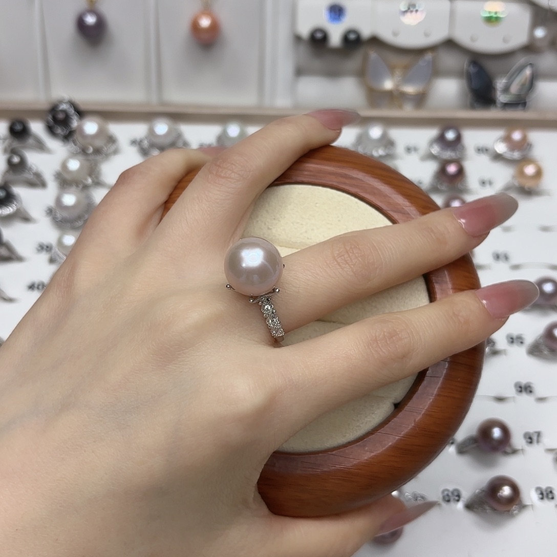 佛****戒指银S925镶嵌淡水珍珠