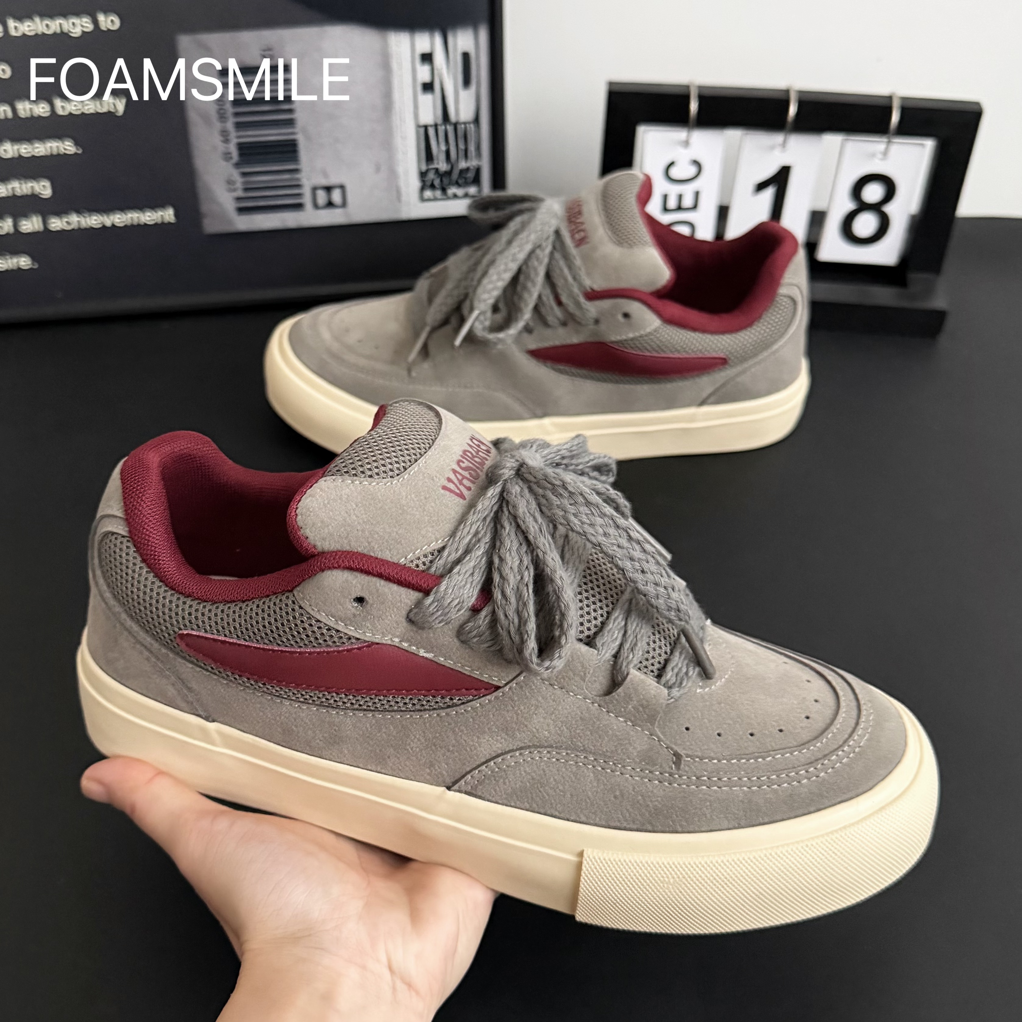 Foamsmile| 街头酷帅男孩冬季休闲鞋机车男厚底男友板鞋小众鞋