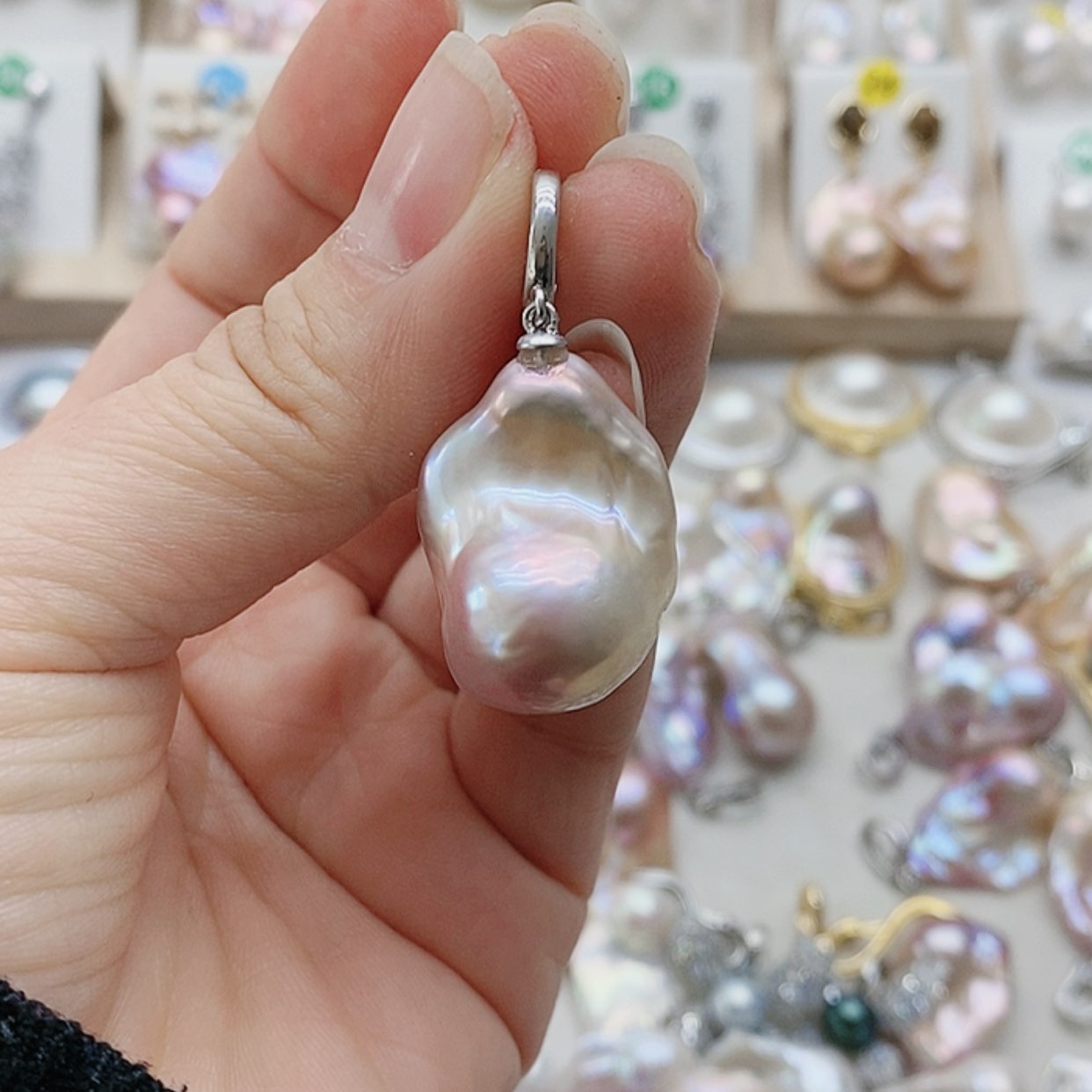 【闪购商品】淡水珍珠耳饰银S925镶嵌