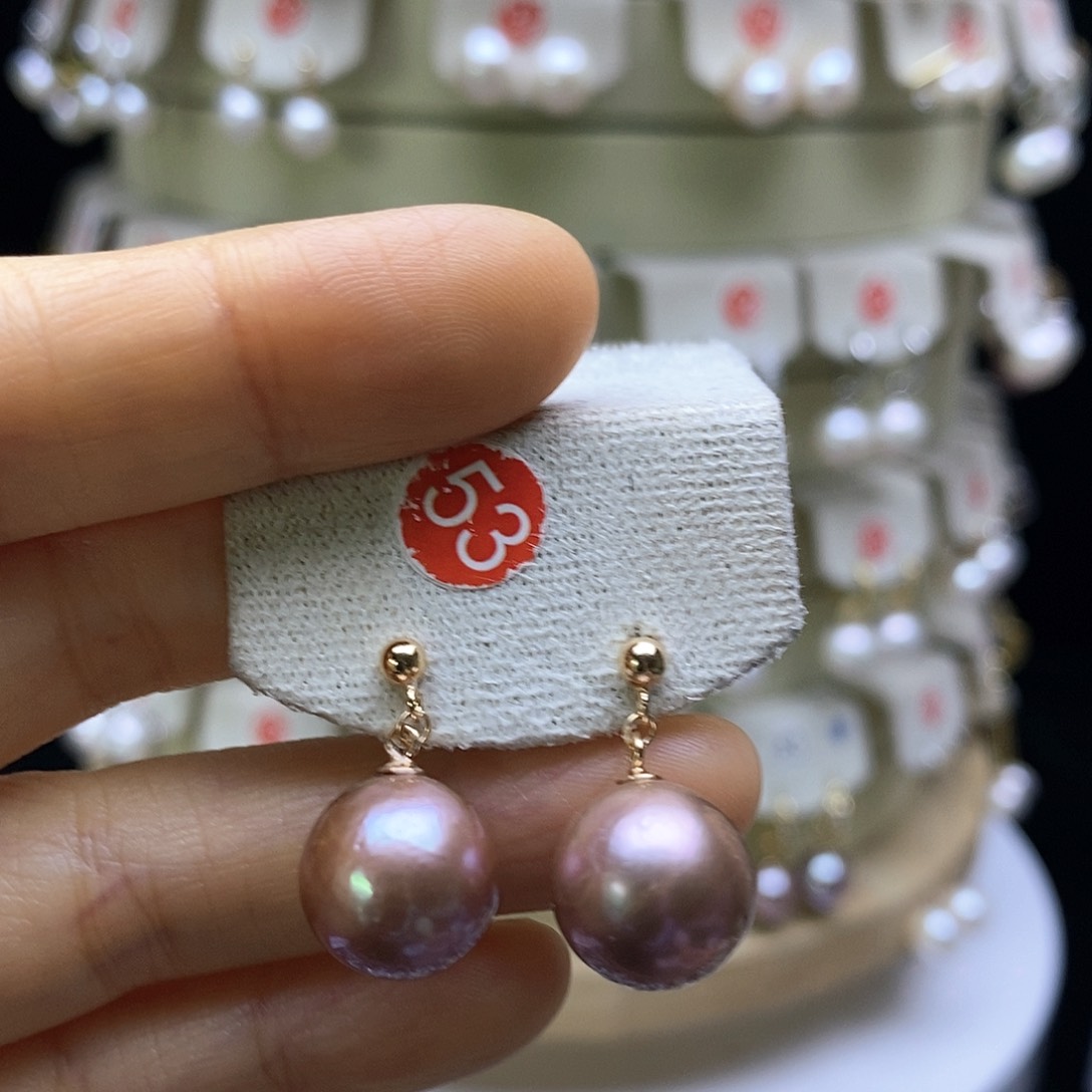 淡水珍珠耳饰银S925镶嵌
