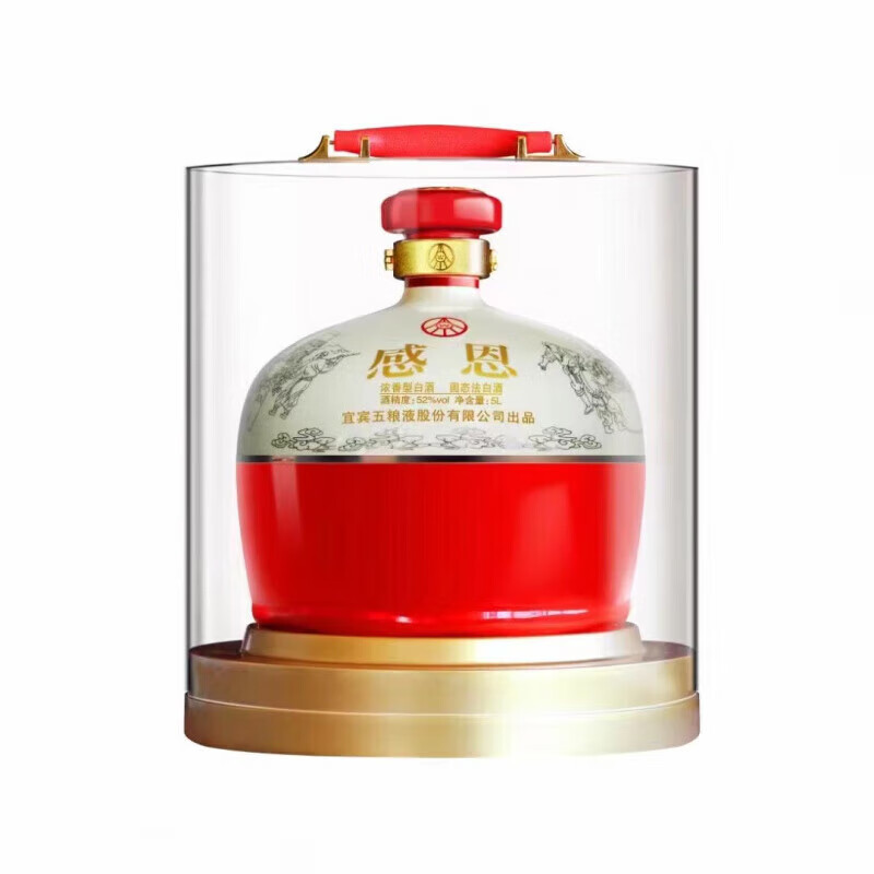 五粮液股份出品 感恩 浓香型白酒 大坛52度5L