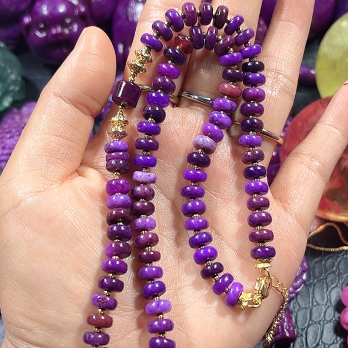 【闪购商品】琉璃配饰舒具石老油料1泥地丝绒老坑直切项链卡7+