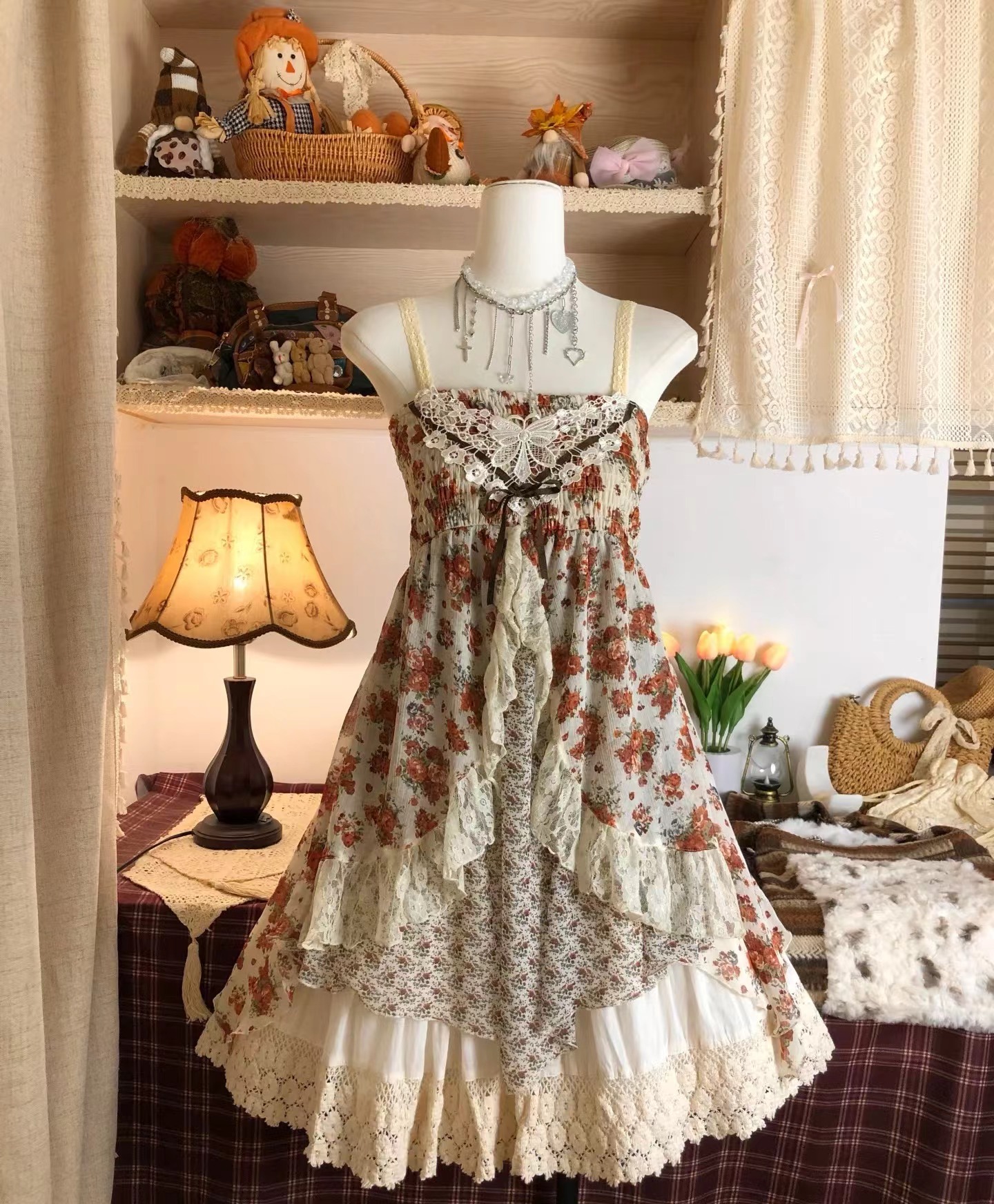 59-99纯欲辣妹显瘦长袖性感公主可爱甜美设计感气质镂空复古风