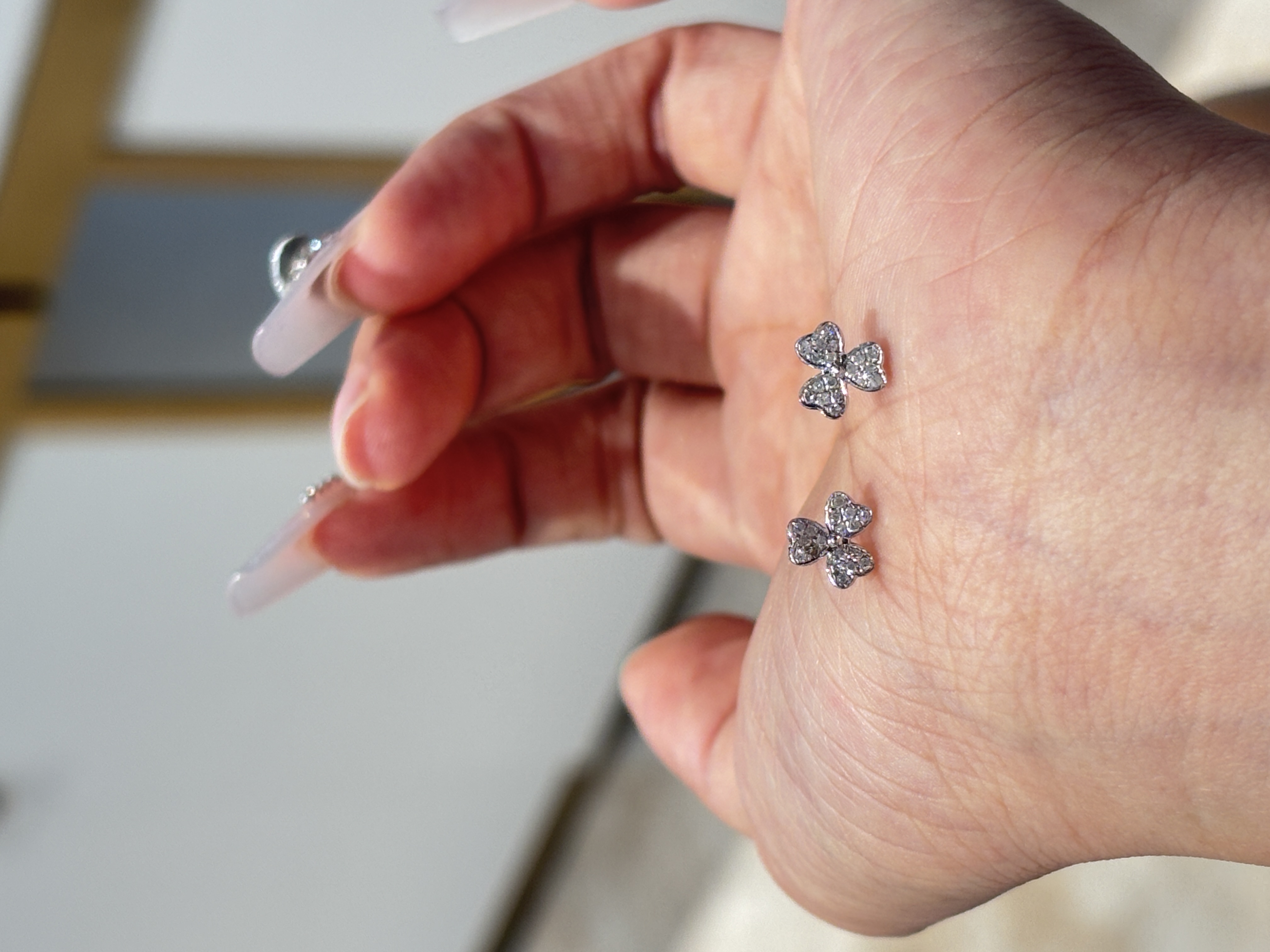 【玥霓高定】001670 重金 三叶草耳钉  ZSES