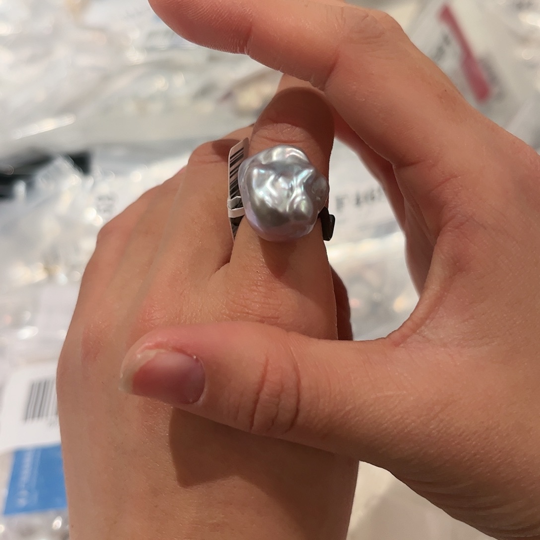 淡水珍珠戒指合金