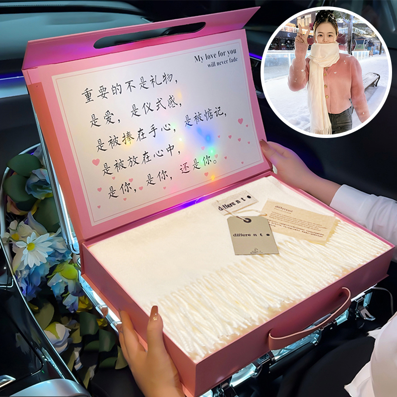 圣诞节新年礼物新款保暖围巾送女友老婆冬天女朋友的惊喜浪漫生日商品图