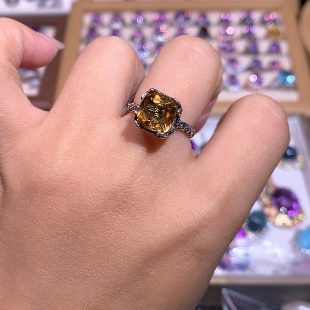 【闪购商品】水晶戒指银S925镶嵌戒指