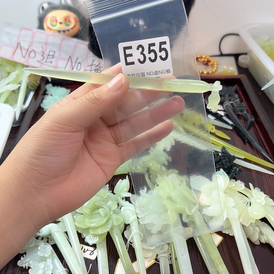 合金蛇纹石玉发饰殷*爱