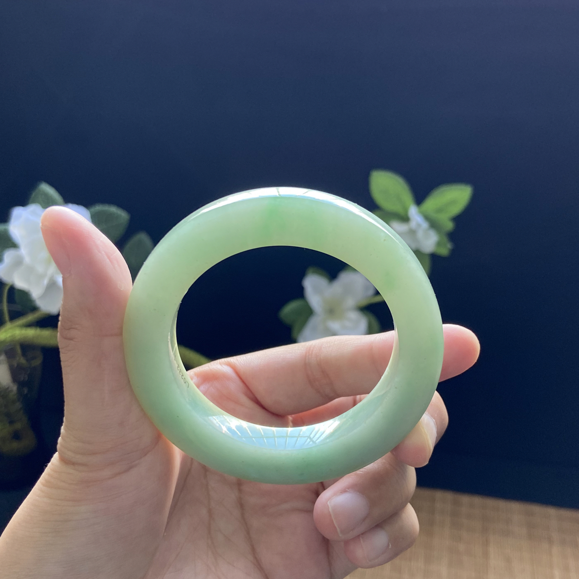 镯琪天然翡翠手镯满绿定制