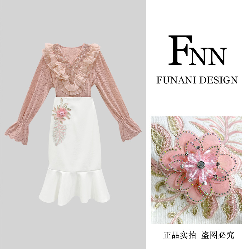 芙娜妮法式圆领秋季新款时尚气质女设计感小众休闲半裙F2432768B