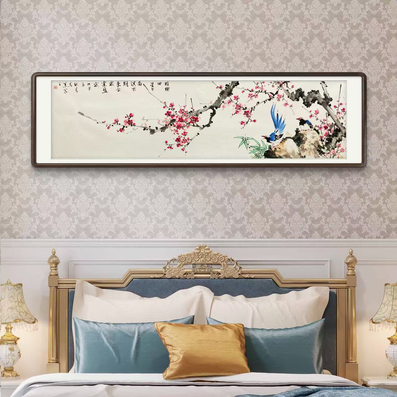 张芳军纯手绘《璀璨回星下南溟》六尺对开横幅客厅卧室挂画文玩探宝