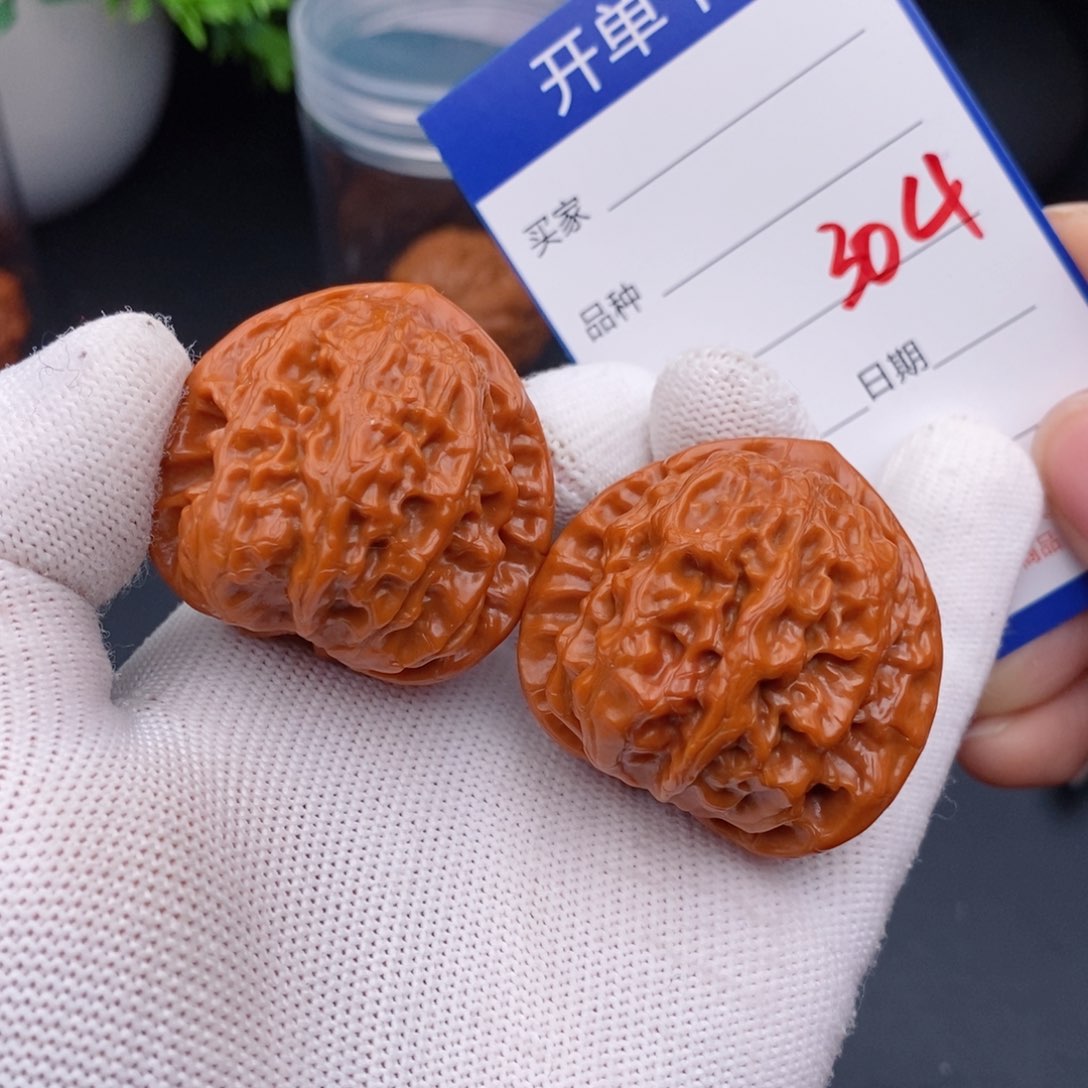 文玩核桃把件38梨木台304