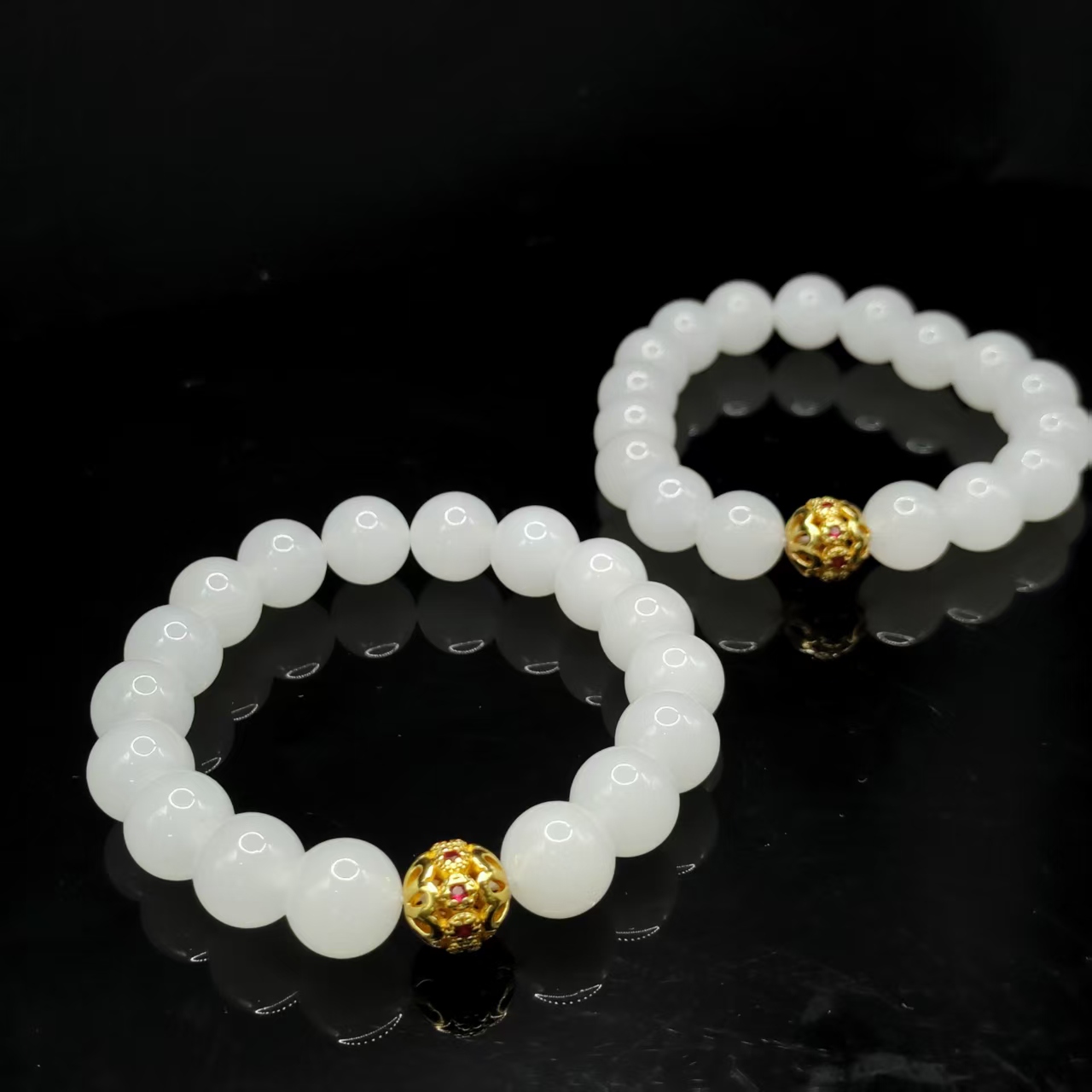 【龙龙严选】白冰玉单圈手串C4【多样性发其一】约10mm