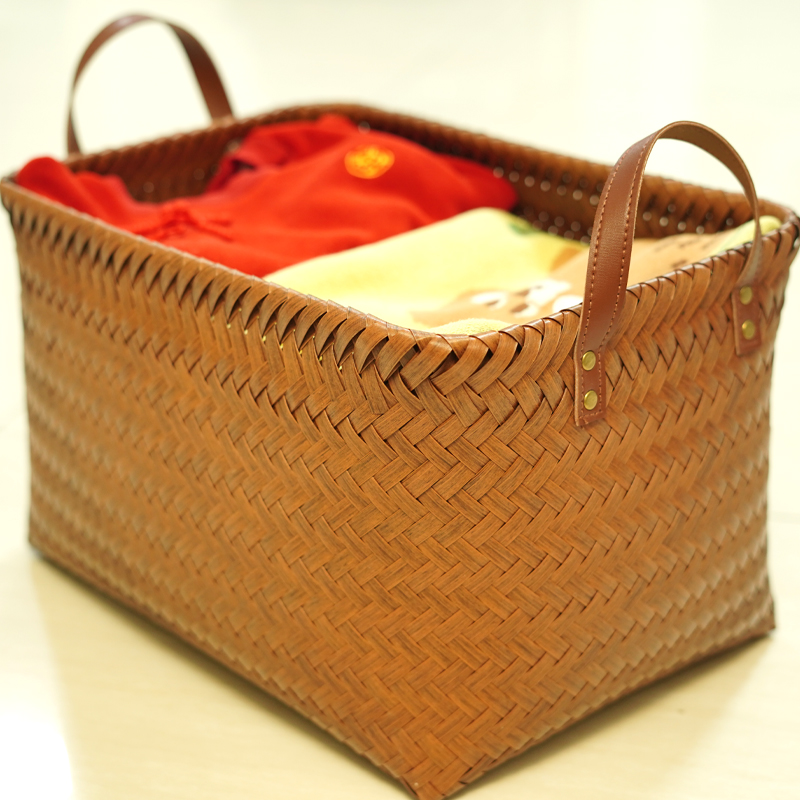 美式收纳筐手工编织脏衣篓零食玩具储物盒整理衣服卧室衣柜收纳筐