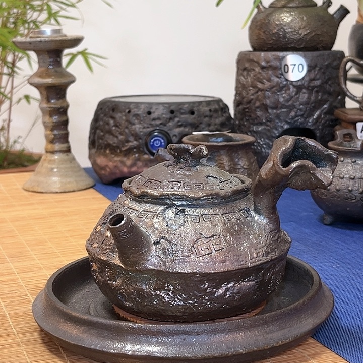 防****发侧把壶 非比柴烧非比柴烧