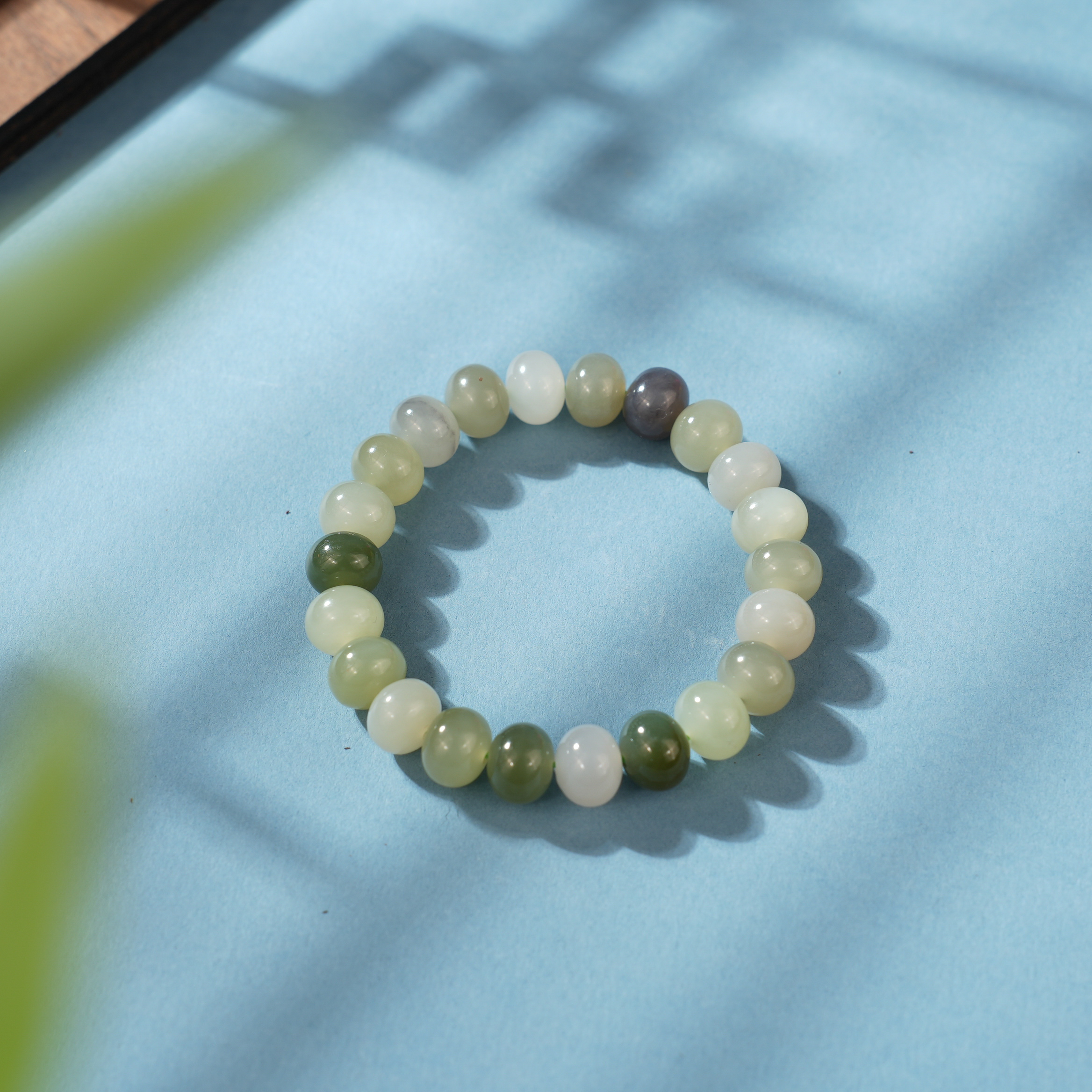 盟世玉和田玉多宝手链10*8mm/22颗01271645