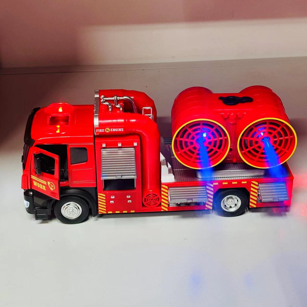 合金声光大号消防喷雾回力车XF