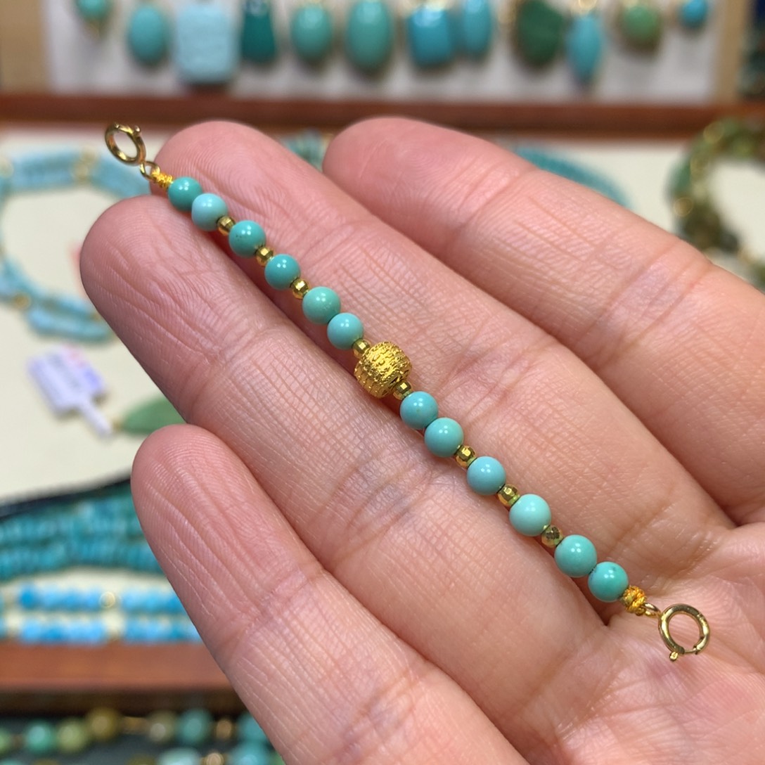 绿松石延长链18K金镶嵌