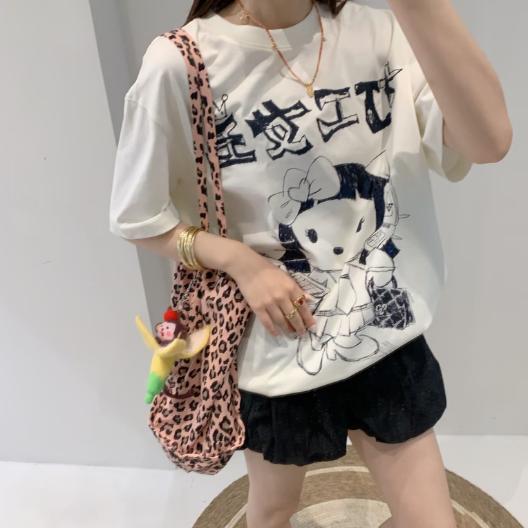 南油打工女王带亮片大T