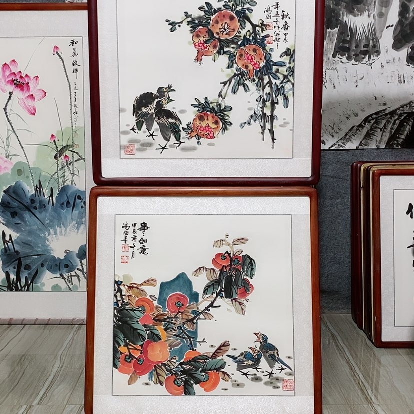 【闪购商品】国画书画作品带框65×65厘米