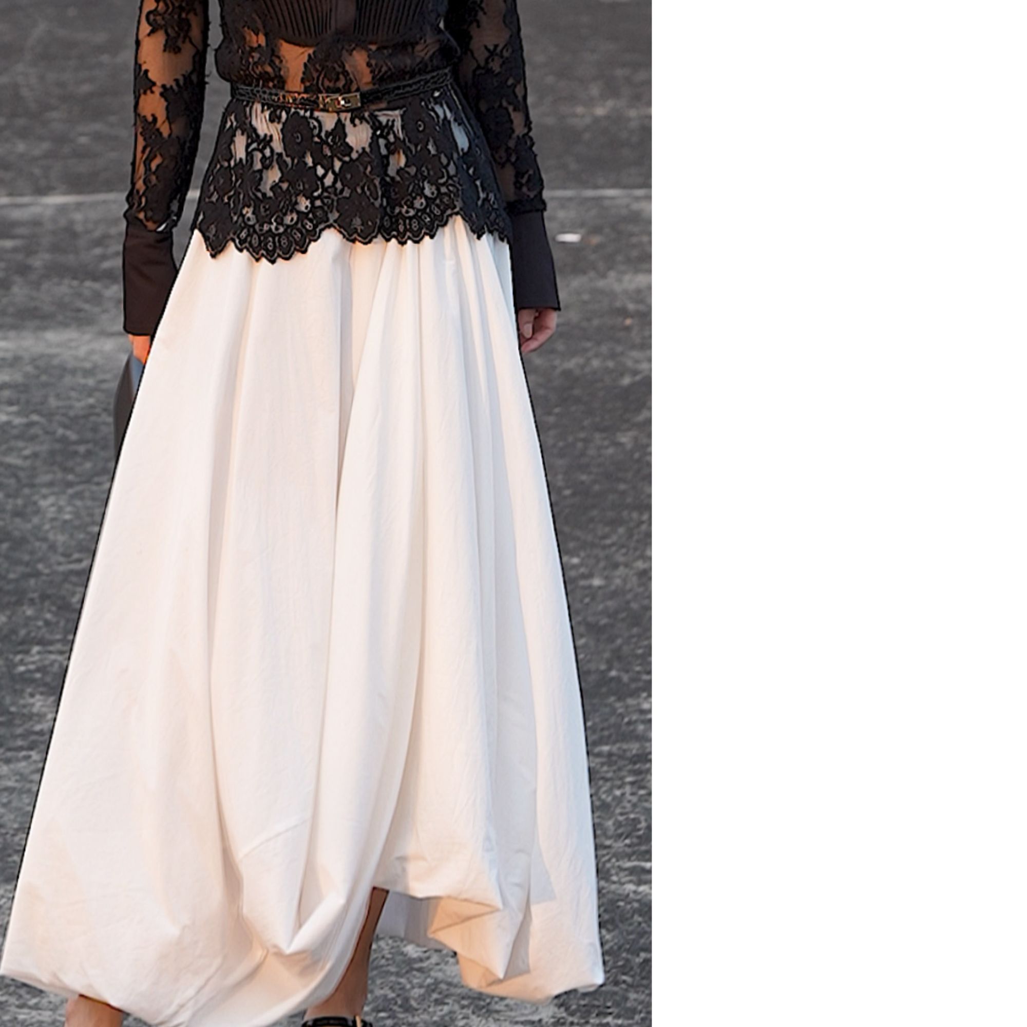 SU YAN 2025夏款新中长款纯色简约休闲百搭高腰云朵半身裙 3260