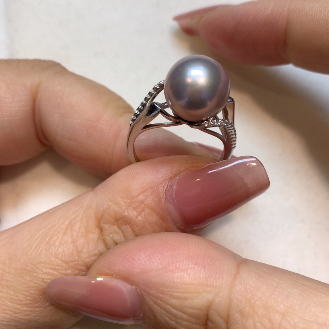 海水珍珠戒指银S925镶嵌
